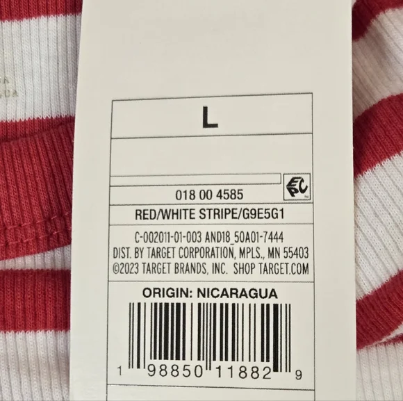 NWT A New Day Red and White Striped Tank Top Ribbed Large X-Large XX-Large - Picture 4 of 7